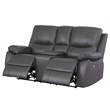 Pemberly Row Recliner Leather Sofa 3Pc Power Reclining Home Theater Seating Gray