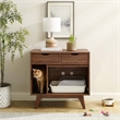 Pemberly Row Modern / Contemporary Wood Cat Cabinet in Walnut