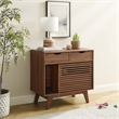 Pemberly Row Modern / Contemporary Wood Cat Cabinet in Walnut