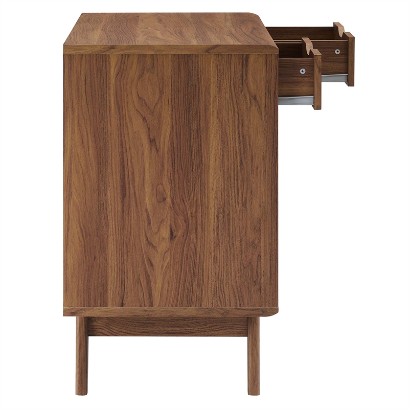 Pemberly Row Modern / Contemporary Wood Cat Cabinet in Walnut