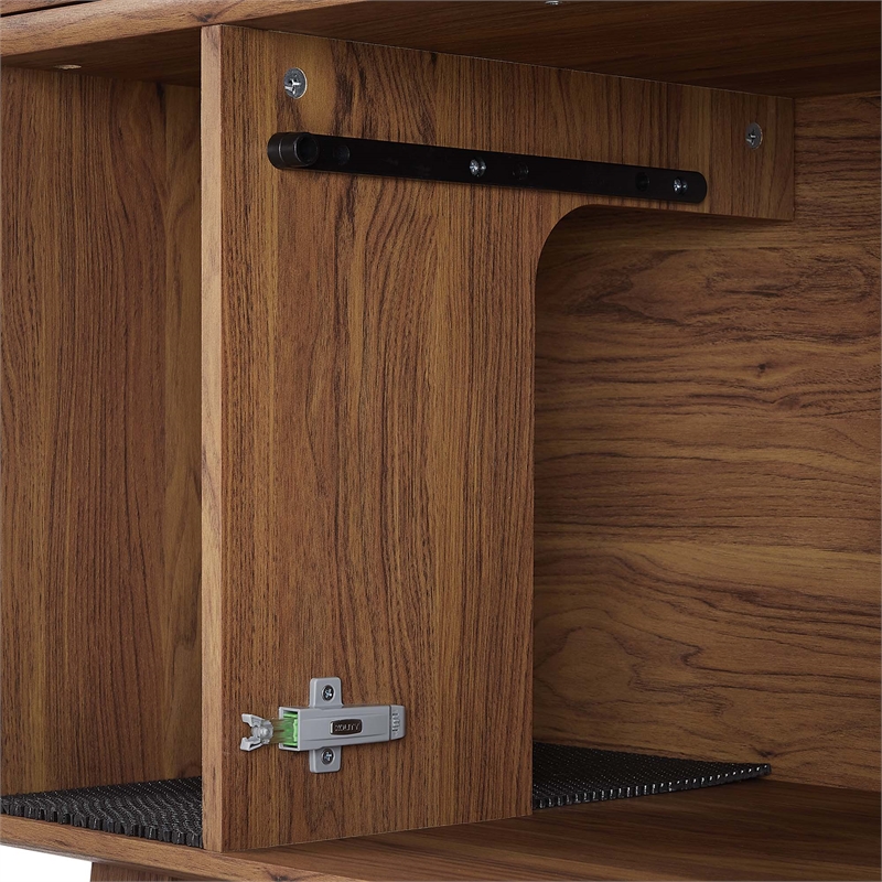 Pemberly Row Modern / Contemporary Wood Cat Cabinet in Walnut