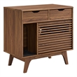 Pemberly Row Modern / Contemporary Wood Cat Cabinet in Walnut