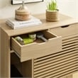 Pemberly Row Modern / Contemporary Wood Cat Cabinet in Oak Finish