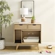 Pemberly Row Modern / Contemporary Wood Cat Cabinet in Oak Finish