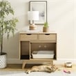 Pemberly Row Modern / Contemporary Wood Cat Cabinet in Oak Finish
