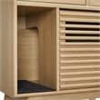 Pemberly Row Modern / Contemporary Wood Cat Cabinet in Oak Finish