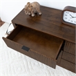 Pemberly Row Mid-Century Modern Solid Wood Walnut Dresser with 6 Drawers