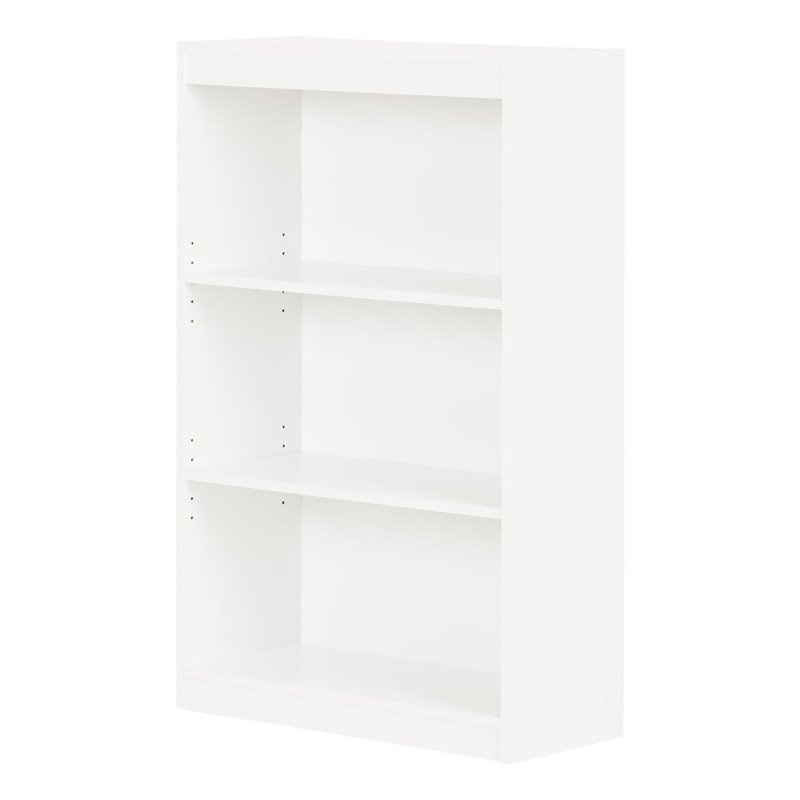 Pemberly Row 3 Shelf Contemporary Wall Bookcase in Pure White