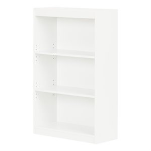Pemberly Row 3 Shelf Contemporary Wall Bookcase in Pure White