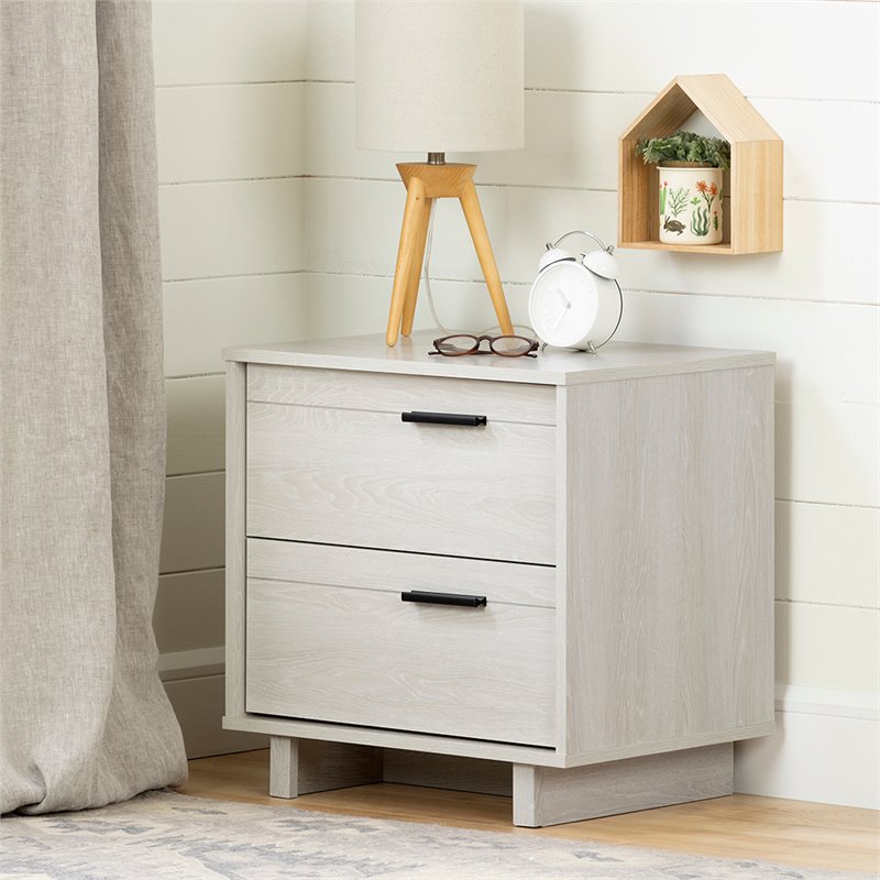 Pemberly Row Modern / Contemporary 2 Drawer Nightstand in Winter Oak