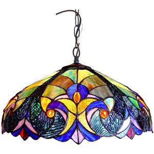 Pemberly Row Contemporary 2 Light Victorian Ceiling Pendant 18&quot Shade