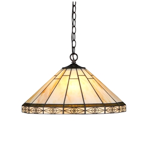Pemberly Row Contemporary 2 Light Mission Ceiling Pendant 18&quot Shade