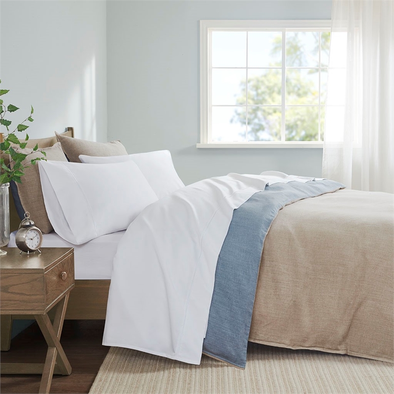 Pemberly Row 600 Thread Count Pima Cotton Sheet Set Cal King in White