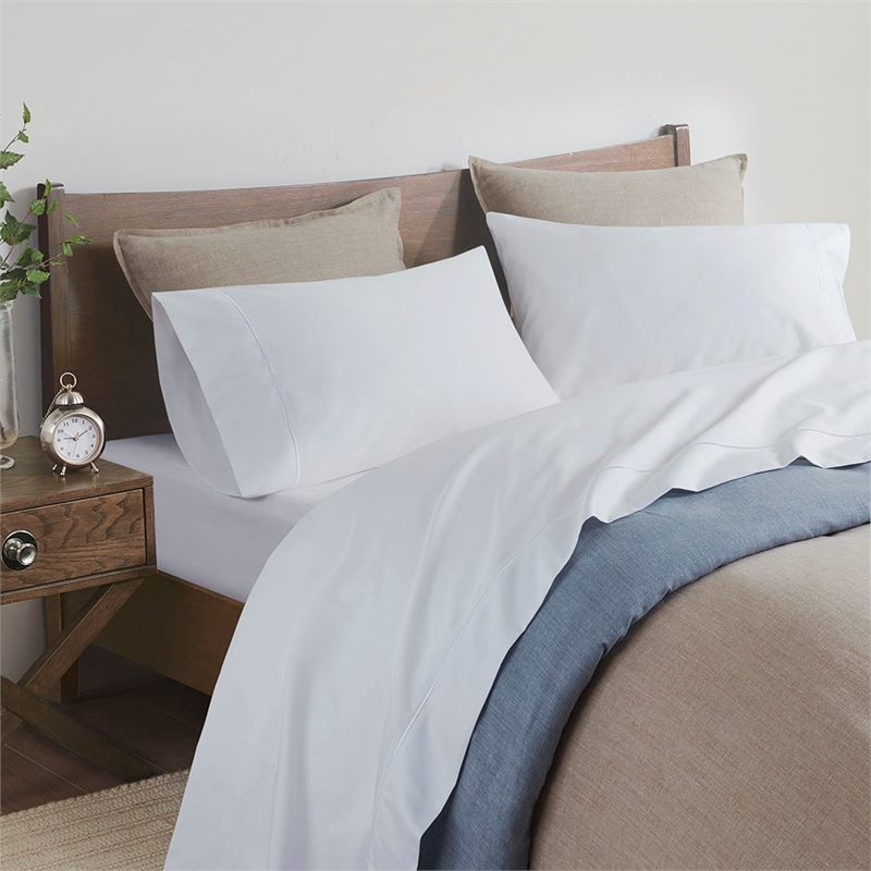 Pemberly Row 600 Thread Count Pima Cotton Sheet Set Cal King in White