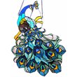 Pemberly Row Contemporary Peacock Window Panel 17x25 - Multi-Colored