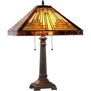 Pemberly Row Contemporary 2 Light Mission Table Lamp 16&quot Shade