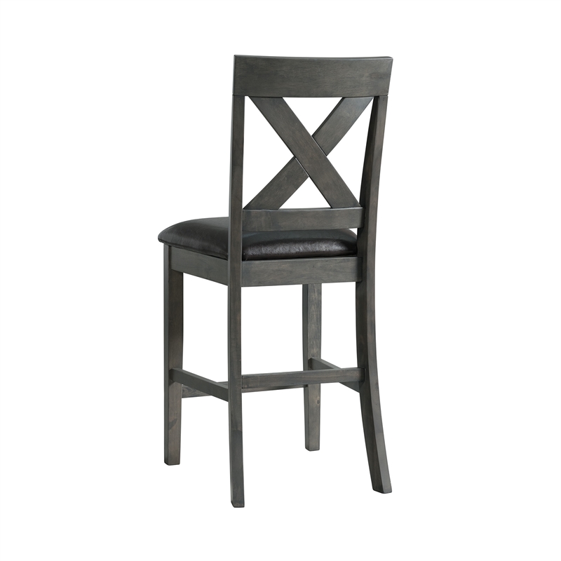 Pemberly Row Contemporary Counter Height Side Chair Set in Gray