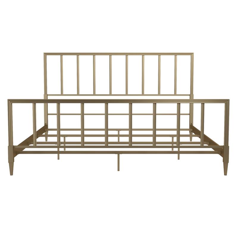 Pemberly Row Modern / Contemporary Gold Finish Metal King Bed