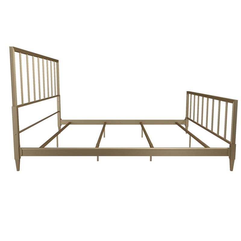 Pemberly Row Modern / Contemporary Gold Finish Metal King Bed