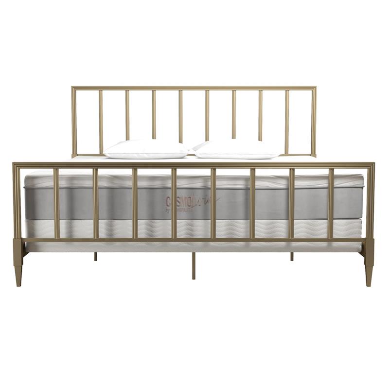 Pemberly Row Modern / Contemporary Gold Finish Metal King Bed
