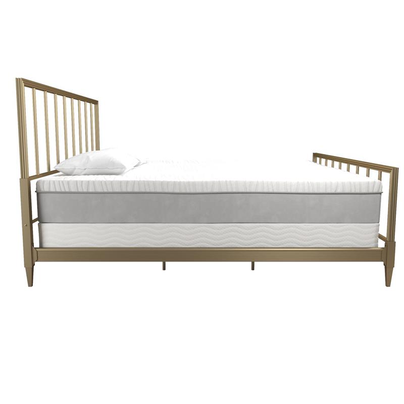 Pemberly Row Modern / Contemporary Gold Finish Metal King Bed