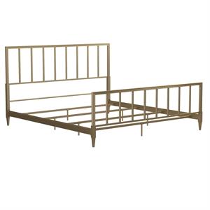 Pemberly Row Modern / Contemporary Gold Finish Metal King Bed