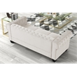 Pemberly Row 3-Piece Living Room Furniture Velvet Fabric Set in Off White
