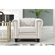 Pemberly Row 2-Piece Living Room Furniture Velvet Fabric Set in Off White