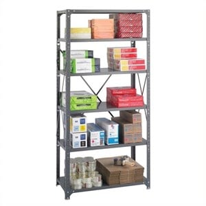 Pemberly Row 36 x 18 Commercial 6 Shelf Kit in Dark Gray Finish