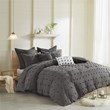 Pemberly Row 5-Piece Cotton Jacquard Comforter Set in Charcoal