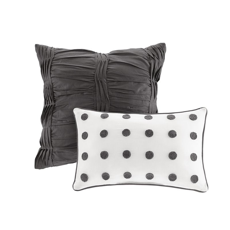 Pemberly Row 5-Piece Cotton Jacquard Comforter Set in Charcoal