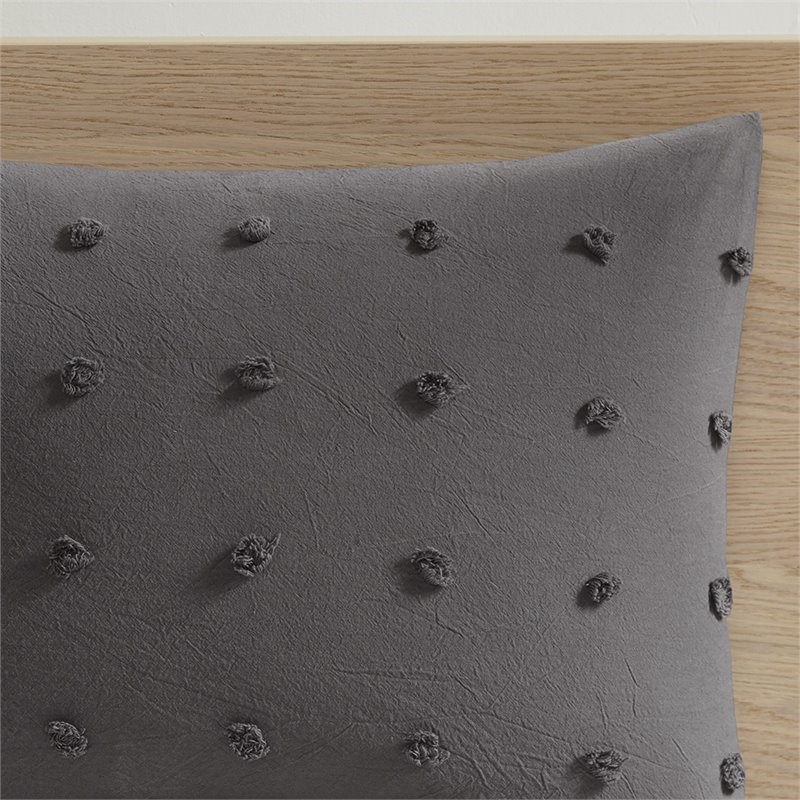 Pemberly Row 5-Piece Cotton Jacquard Comforter Set in Charcoal