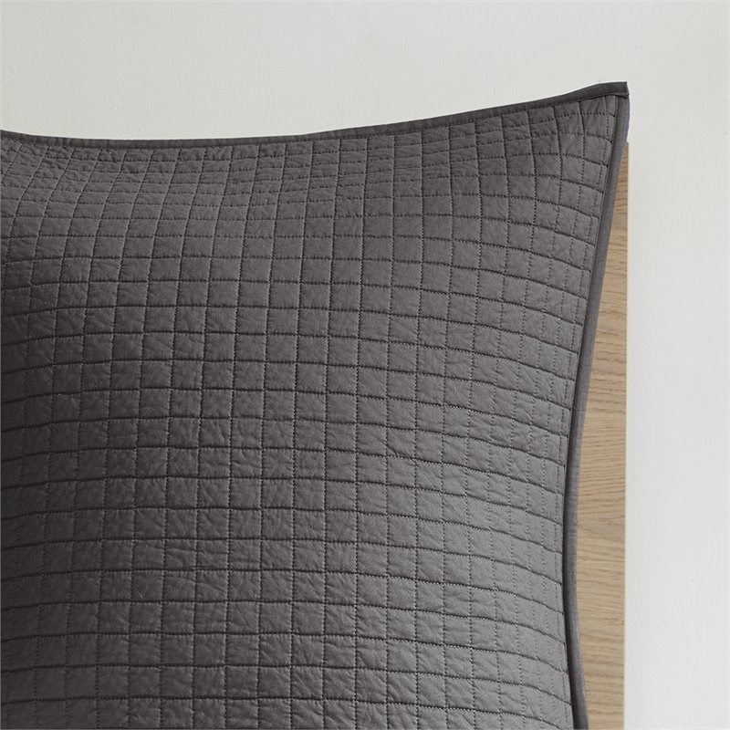 Pemberly Row 5-Piece Cotton Jacquard Comforter Set in Charcoal