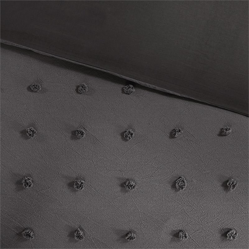 Pemberly Row 5-Piece Cotton Jacquard Comforter Set in Charcoal