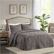 Pemberly Row Traditional 100 Percent Polyester Fitted Bedspread in Gray