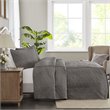 Pemberly Row Traditional 100 Percent Polyester Fitted Bedspread in Gray