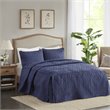 Pemberly Row Traditional 100 Percent Polyester Fitted Bedspread in Navy