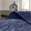 Pemberly Row Modern / Contemporary Reversible Bedspread Set in Navy