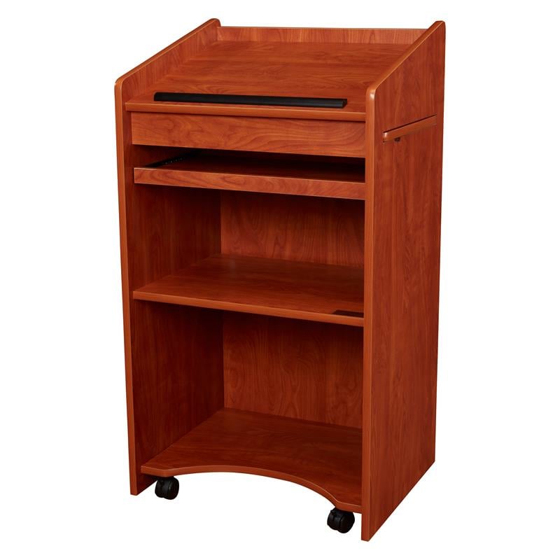 Pemberly Row Modern Wood Aristocrat Non-Sound Lectern in Cherry