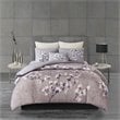 Pemberly Row Modern Cotton Embroidered Decorative Pillow in Purple