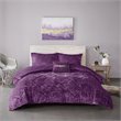 Pemberly Row Modern Polyester Crushed Comforter Set in Purple