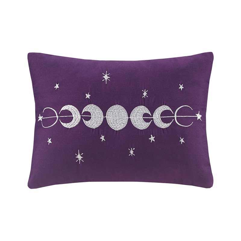 Pemberly Row Modern Polyester Crushed Comforter Set in Purple