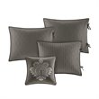 Pemberly Row Polyester Solid Brushed Reversible Daybed Cover Set in Gray