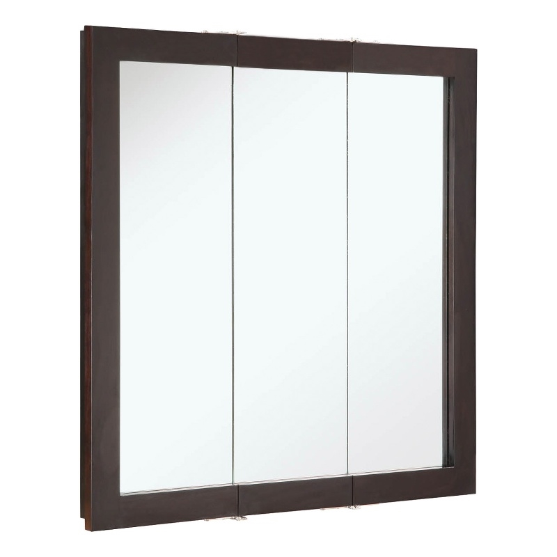 Pemberly Row 30-Inch Assembled Bathroom Medicine Wood Cabinet in Espresso