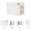 Pemberly Row Wood Storage Twin Loft Bed in Pure White Finish