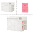 Pemberly Row Wood Storage Twin Loft Bed in Pure White Finish