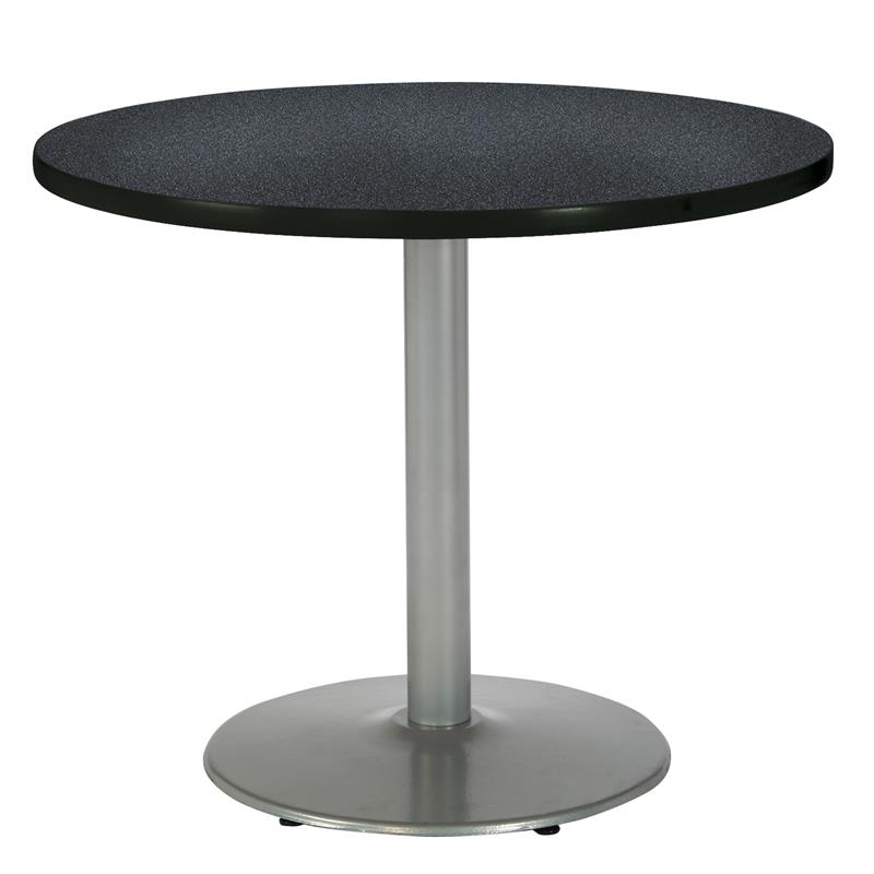 Pemberly Row Graphite Nebula 36im Breakroom Table with Round Silver Base