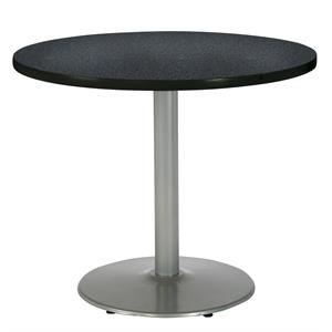 Pemberly Row Graphite Nebula 36im Breakroom Table with Round Silver Base