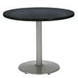 Pemberly Row Graphite Nebula 36im Breakroom Table with Round Silver Base