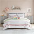 Pemberly Row Cotton Printed Reversible Twin Duvet Cover Set in Pink